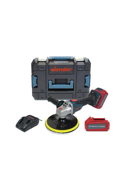 Wonder WAZ10S 20V 4.0Ah Li-ion Çift Akülü Kömürsüz Polisaj 180Mm