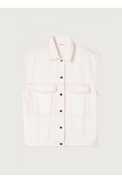 American Vintage Bej Kadın Geniş Fit Yelek JOZ16AE25_OFF WHITE