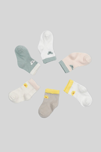 Defne Baby 4 Pairs of Newborn Anti-Bacterial Newborn and Baby Socks 0-6 Months