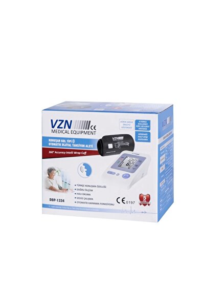 VZN Türkçe Konuşan Kol Tipi Dijital Tansiyon Aleti 360° Premium Manşon