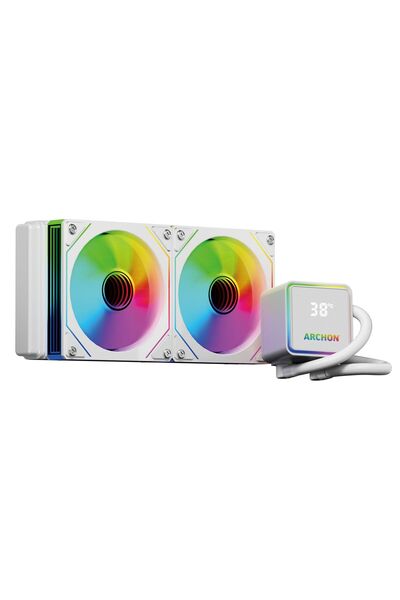 Archon FORZA-240 240mm A-RGB Fan CPU Cooler Liquid Cooling System Processor Fan أبيض