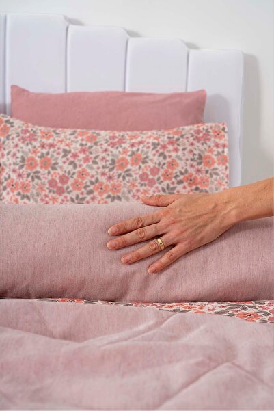 Rivaİstanbul Pink Spring Double Duvet Cover Pique Set - 7 Piece Dowry Set