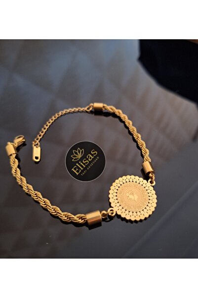 OEM Çeyrekli paslanmaz çelik özel tasarım gold bileklik