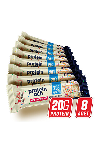 Proteinocean Protein Bar - Birthday Cake Aromalı - 50g X 8 Adet