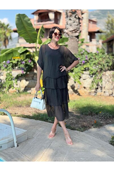 Punta Otantik Yg2060 Italian Silk Dress Coffee