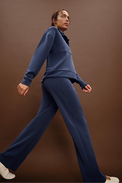 Stradivarius Soft-touch straight-leg joggers with seam detail