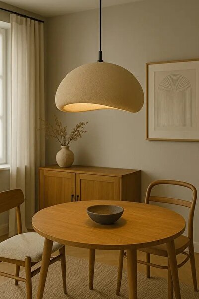 Generic Single chandelier, gypsum, 60cm, suitable for E27 bulb base