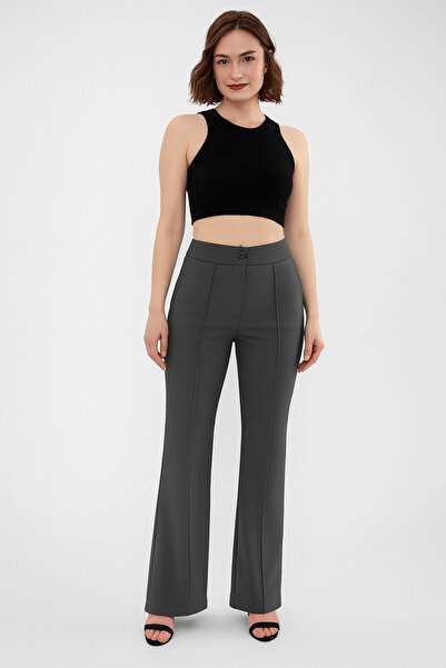 ECEYLÜL MODA Scuba Crepe Front Palazzo Pants