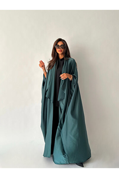 outline عباية صيفية زيتونية مع مطاط داخلي