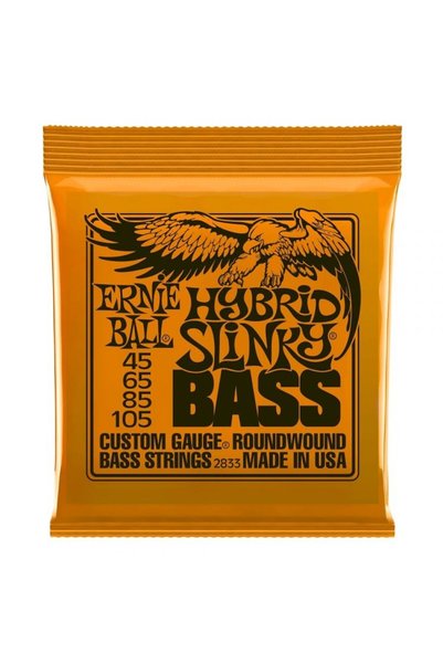 Ernie Ball P02833 Coardă de chitară bas hibridă Slinky Nichel 45-105 (4 corzi)