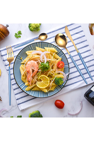 Trendy's Set of 4 stainless steel cutlery, gray-gold,