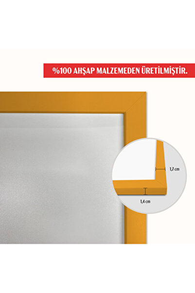 HOMEPACK 33X48 CM Sarı Ahşap Çerçeveli Poster Çerçevesi, Boş Çerçeve, SARI-ÇERÇEVE-33X48