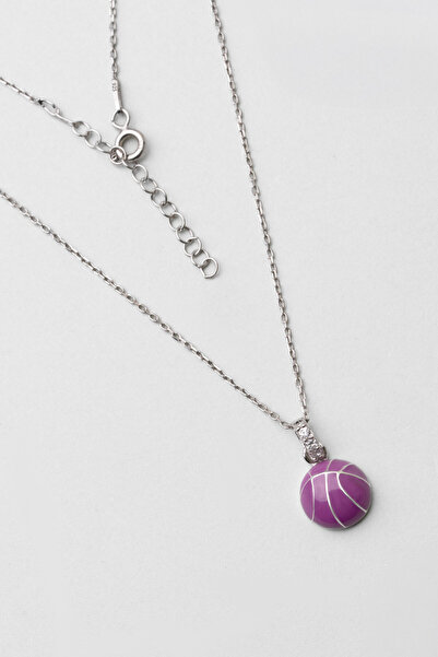 So CHIC... Basketbol Topu 18 Ayar Beyaz Altın Kaplama 33 Cm Gümüş Çocuk Kolyesi