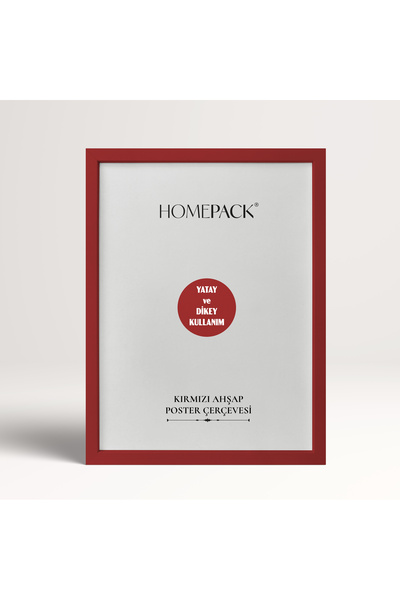 HOMEPACK 35X50 cm Red Wooden Framed Poster Frame, Blank Frame, Red-Frame-35X50