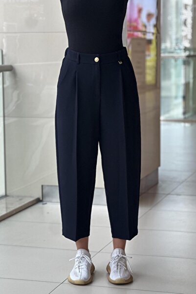 sentez giyim Sentez Roma Arkası Lastikli Pileli Pantolon