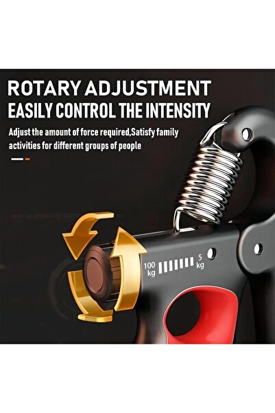 Yelejoy Grip Strength Trainer,Adjustable Resistance 5-100 Kg,Non-Slip Counting Gripper For Muscle Building