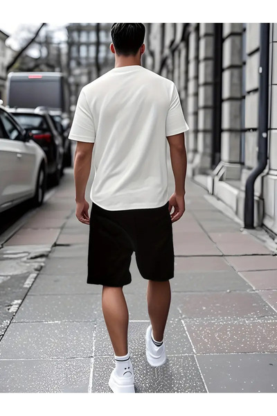 ACTIVE MODA -BASKILI TIGGER Чоловічий бавовняний великий розмір Tshirt-шорти 2-х комплект Oversize