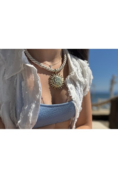 Xui قلادة نسائية بتصميم حبل على شكل شمس من ماركة Zra