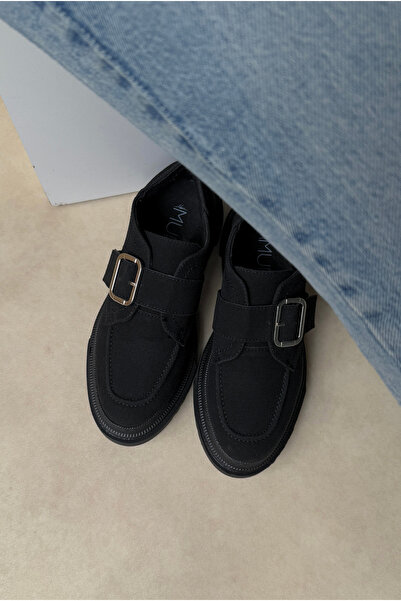 Mupa Shoes Black Suede Women's Loafers