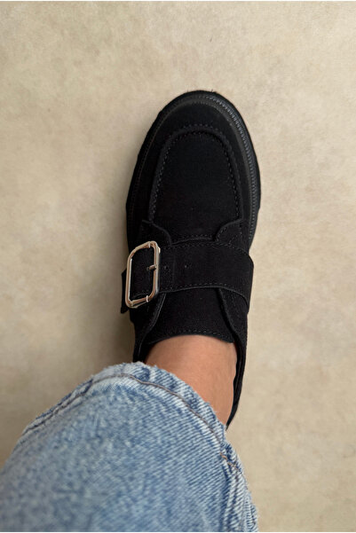 Mupa Shoes Black Suede Women's Loafers