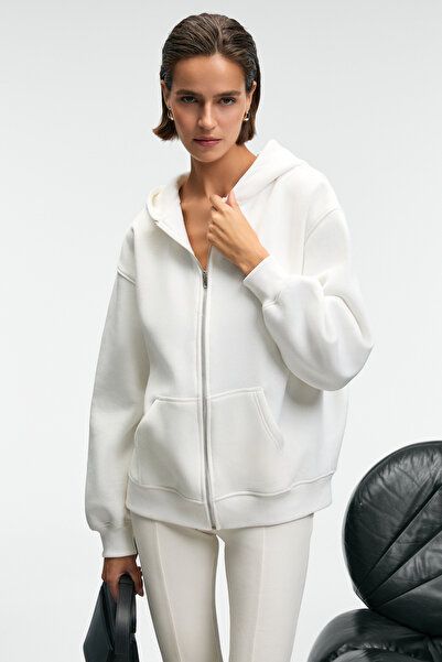 GRIMELANGE Γυναικείο φούτερ VALENYA με κουκούλα, με μεγάλο μέγεθος, με μεταλλ...