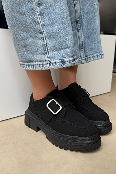 Mupa Shoes Black Suede Women's Loafers