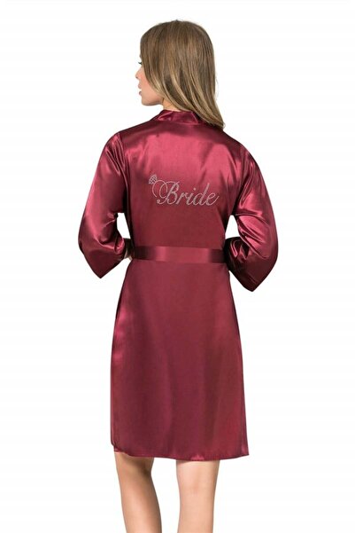 CHI'LA Collection Rochie de mireasa scurta din satin burgundy