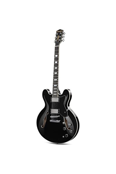 Donner DJP-1000 Semi-Hollow Elektro Gitar (Siyah)