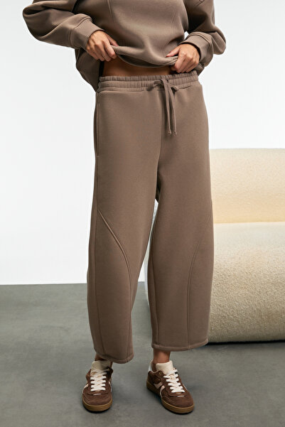 GRIMELANGE YUVESSA női oversize zsinóros dupla zsebes ballon mink melegítőnadrág