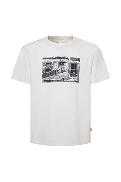 Pepe Jeans Bisiklet Yaka Kırık Beyaz Erkek T-Shirt PM509647-803 ARNEY
