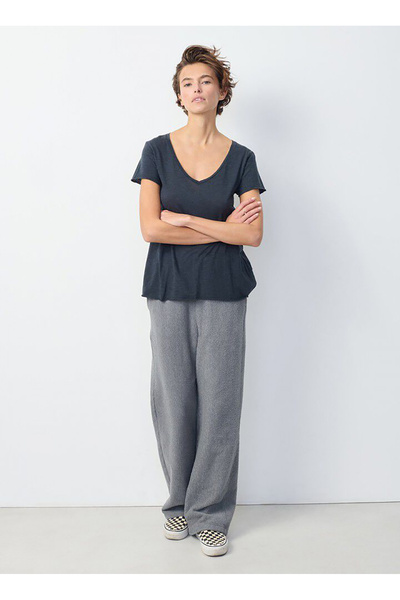 American Vintage Lacivert Kadın Oversize T-Shirt JAC51E25_NAVY