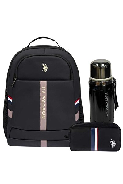 U.S. Polo Assn. Okul Sırt Çantası , Kalem Çantası , Çelik Matara 600 Ml Premi...