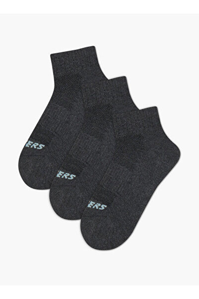 SKECHERS Logo Print Terry Quarter Crew Length Socks - Set of 3