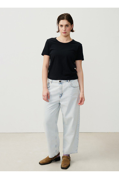 American Vintage Siyah Kadın Oversize T-Shirt GAMI02BE25_NOIR