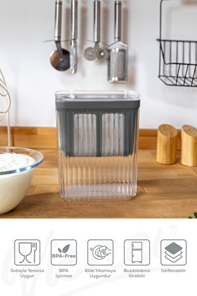 Vienev Yogurt Straining Filter Storage Container 2.2 Liters