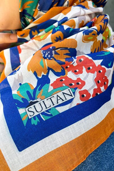 Sultan Eşarp Φουλάρι Sultan Fresh Cotton - Πλήρες μοτίβο λουλουδιών - SFE007-12
