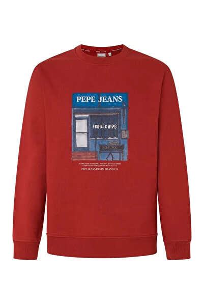 Pepe Jeans Bisiklet Yaka Kırmızı Erkek Sweatshırt PM582739-276 AENYS CREW