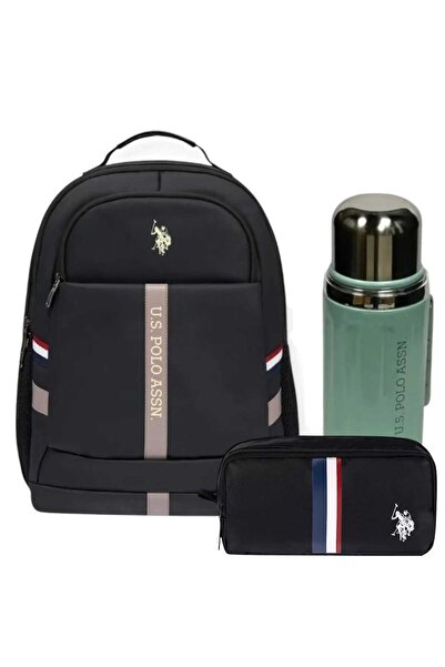 U.S. Polo Assn. Okul Sırt Çantası , Kalem Çantası , Çelik Matara 600 Ml Premi...
