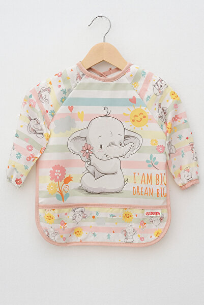 mini mia مريلة مقاومة للماء بنمط الفيل اللطيف من عمر 6 إلى 24 شهرًا - سهلة ال...