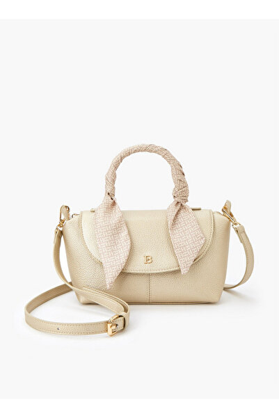 Flora Bella by Shoexpress Textured Satchel Bag with Scarf Detail W 21 x H16 x D 9.5 cm