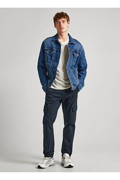 Pepe Jeans Straight Paça Lacivert Erkek Kargo Pantolon PM211641-594 SLIM CARG...