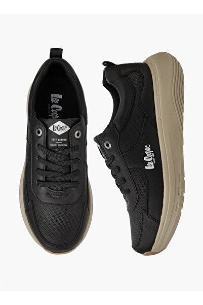 Lee Cooper Men's Solid Lace-Up Sneakers with Pull Tabs