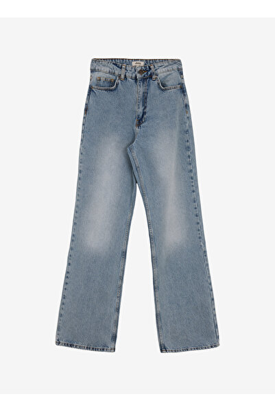 Jeep Yüksek Bel İspanyol Paça Regular Fit İndigo Kadın Denim Pantolon J5SL-PNT7095