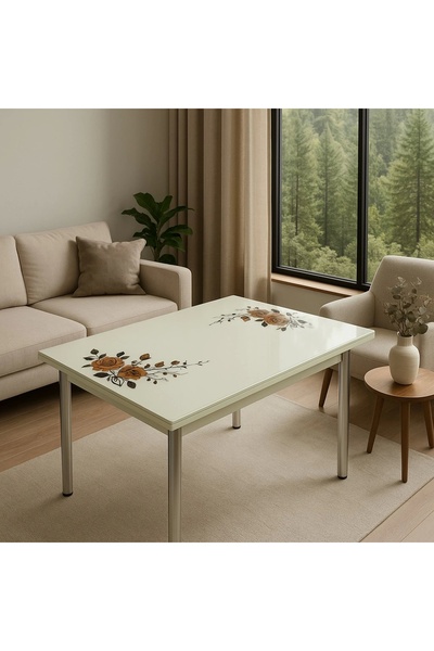 Evistro Yandan Açılır Büyüyen Cam Mutfak Masası 70x110-SADECE MASA FİYAT