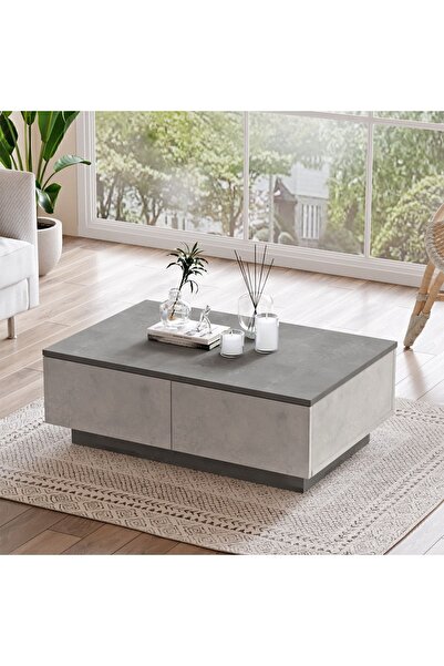 Yurupa Arya Orta Sehpa 2 Kapaklı Beton-taş ARY17-GT