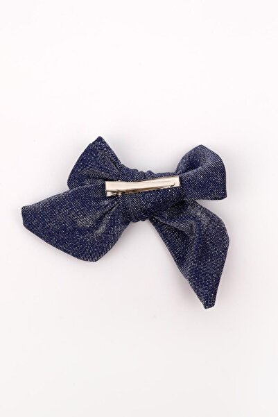 Le Mabelle Navy Blue Glittery Bow Girl's Clip Buckle