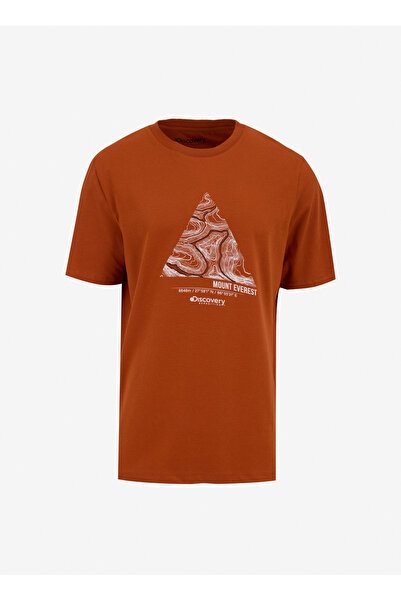 Discovery Expedition D5SM-TST3834 Turuncu Bisiklet Yaka Relaxed Baskılı Erkek...