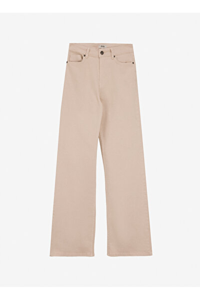 Jeep Yüksek Bel Bol Paça Regular Fit Ekru Kadın Denim Pantolon J5SL-PNT7155