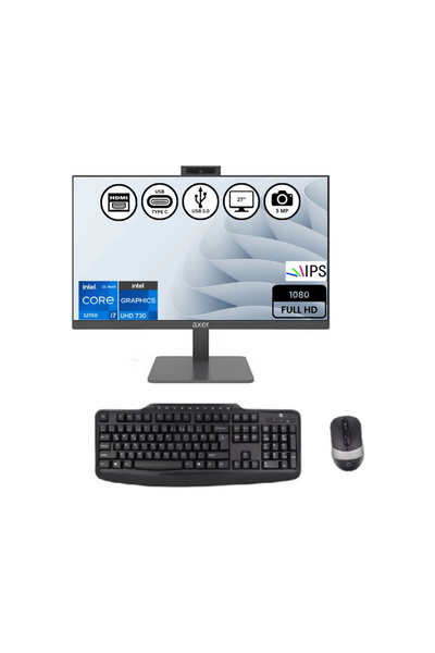 AXER AX27H732 İntel i7 12700 32GB-1TBSSD 27" Freedos AIO Masaüstü Bilgisayar
