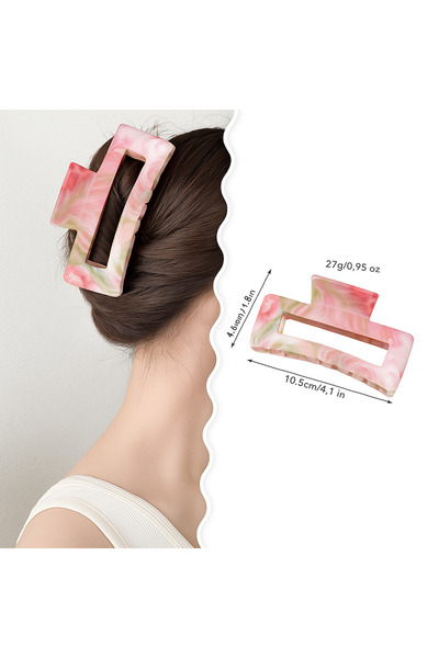 cityvision Ecru Marble Patterned 10 cm Bone Hair Clip – Stylish and Durable
